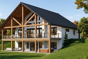 House Plan Design - Exterior - Rear Elevation for Barndominium House Plan #1064-311 - 2 bed, 2 bath
