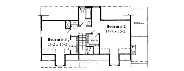 Colonial Floor Plan - Upper Floor Plan #75-176
