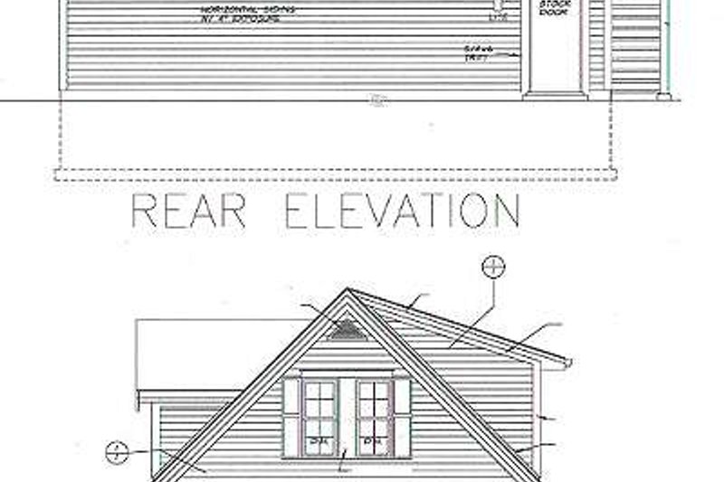 Architectural House Design - Exterior - Rear Elevation for Traditional House Plan #72-252, 1 bath