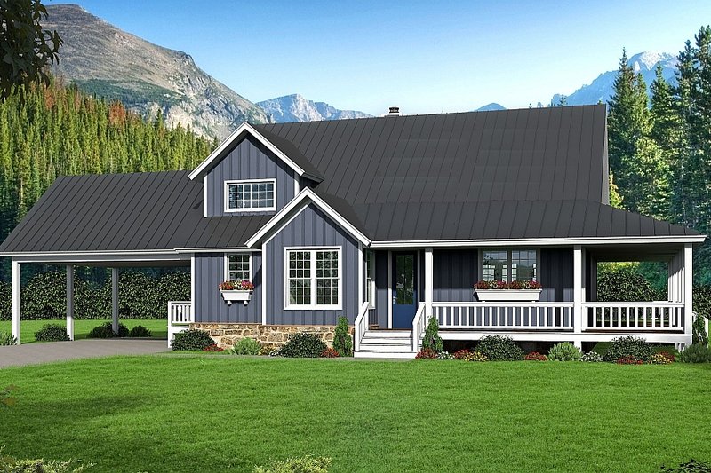 Dream House Plan - Farmhouse Exterior - Front Elevation Plan #932-563
