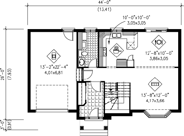 European Floor Plan - Main Floor Plan #25-4158