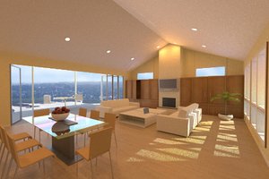 Interior - Family Room for Ranch House Plan #436-1 - 3 bed, 2 bath