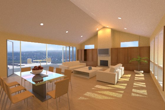 Interior - Family Room for Ranch House Plan #436-1 - 3 bed, 2 bath