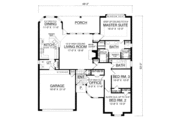 European Style House Plan - 3 Beds 2 Baths 1753 Sq/Ft Plan #40-119 