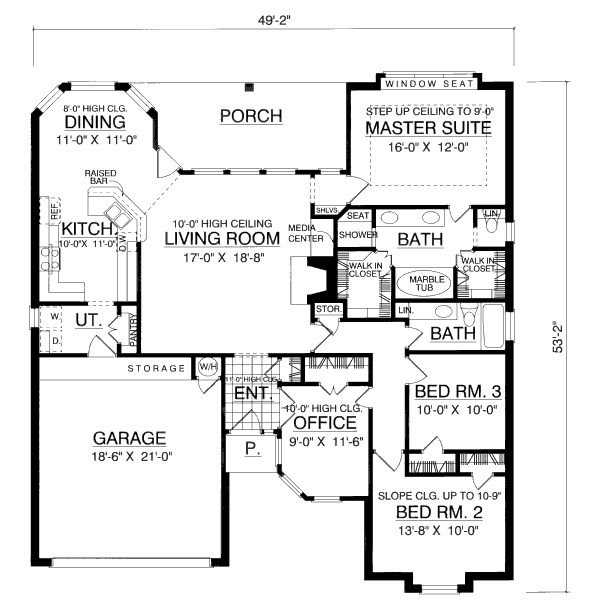 House Plan Design - European Floor Plan - Main Floor Plan #40-119