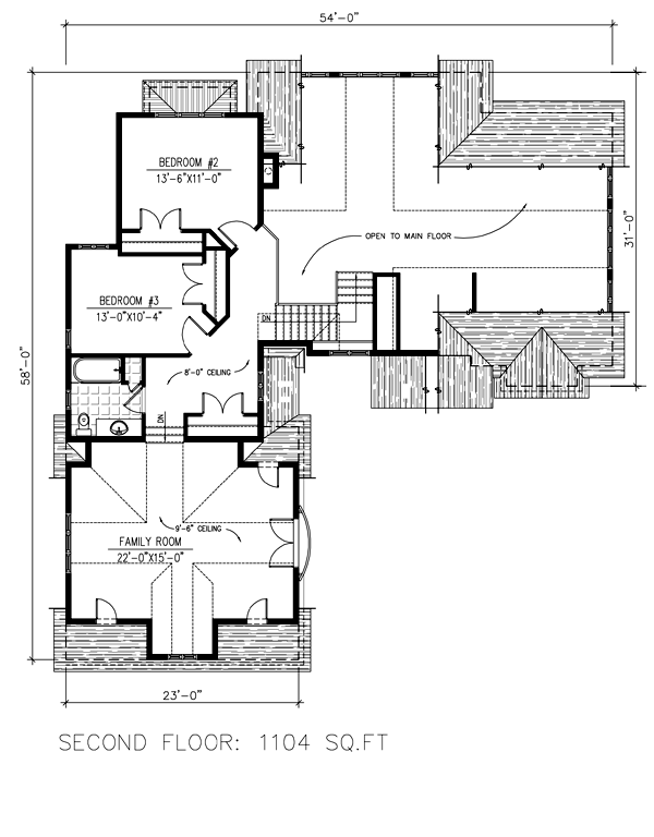 Traditional Floor Plan - Upper Floor Plan #138-381