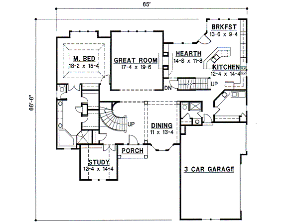 Traditional Floor Plan - Main Floor Plan #67-288