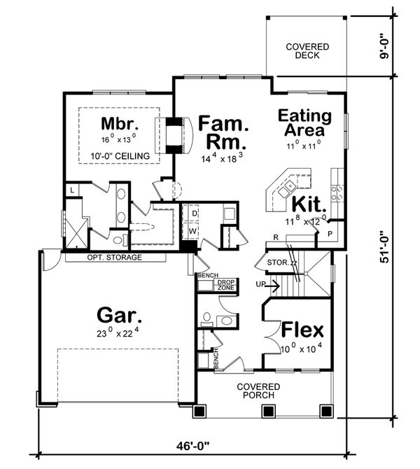 Home Plan - Craftsman Floor Plan - Main Floor Plan #20-2154