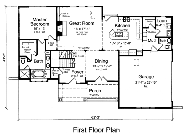 Country Floor Plan - Main Floor Plan #46-519