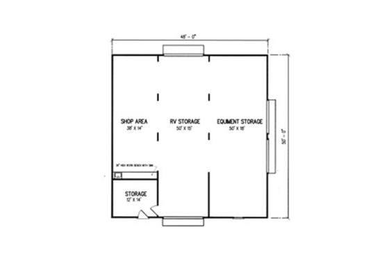 Floor Plan - Main Floor for Traditional House Plan #45-264, 0 bath
