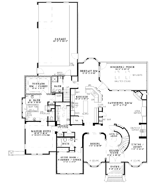 Dream House Plan - European Floor Plan - Main Floor Plan #17-452