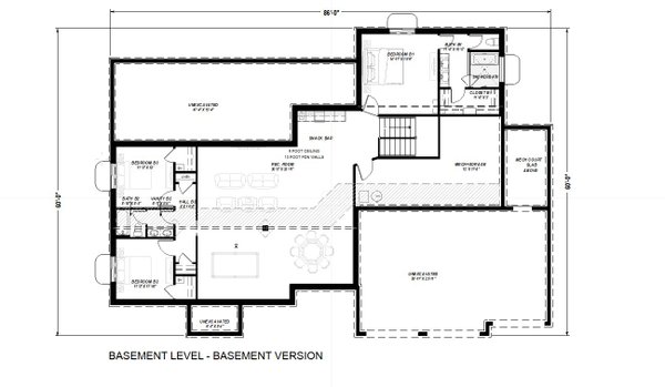 House Plan Design - Contemporary Floor Plan - Lower Floor Plan #1069-42