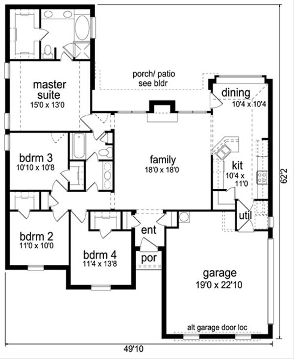 Traditional Floor Plan - Main Floor Plan #84-560