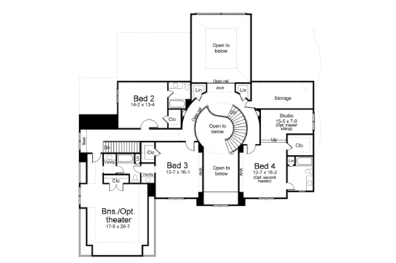 Classical Floor Plan - Upper Floor Plan #119-113