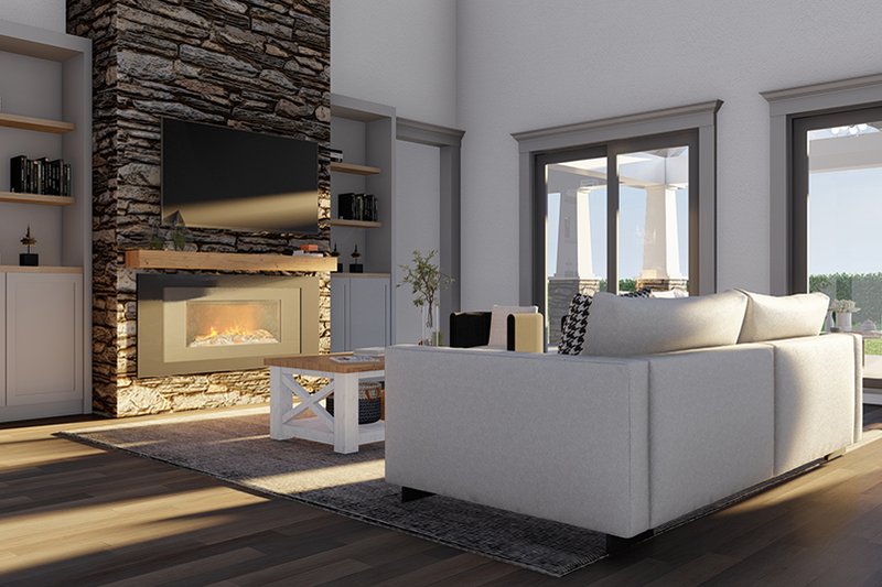 House Blueprint - Interior - Family Room 1 for Country House Plan #923-326 - 3 bed, 3.5 bath