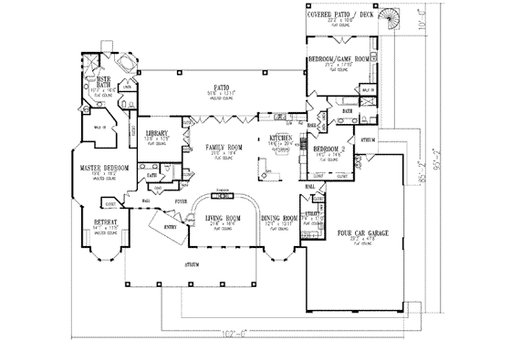Floor Plan - Main Floor for Traditional House Plan #1-898 - 3 bed, 3 bath