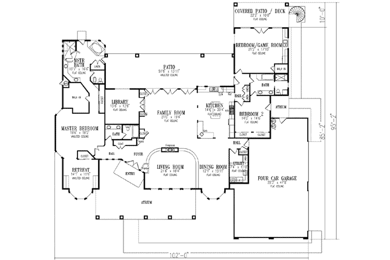 Dream House Plan - Floor Plan - Main Floor for Traditional House Plan #1-898 - 3 bed, 3 bath