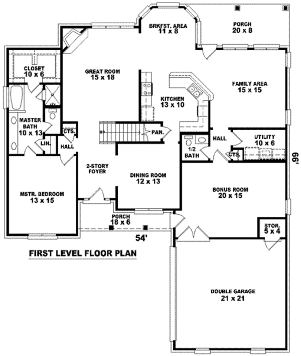 European Floor Plan - Main Floor Plan #81-1083