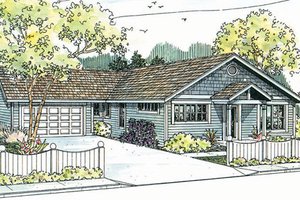 Ranch Exterior - Front Elevation Plan #124-720