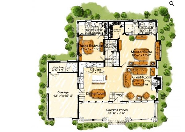 House Blueprint - Farmhouse Floor Plan - Main Floor Plan #942-60
