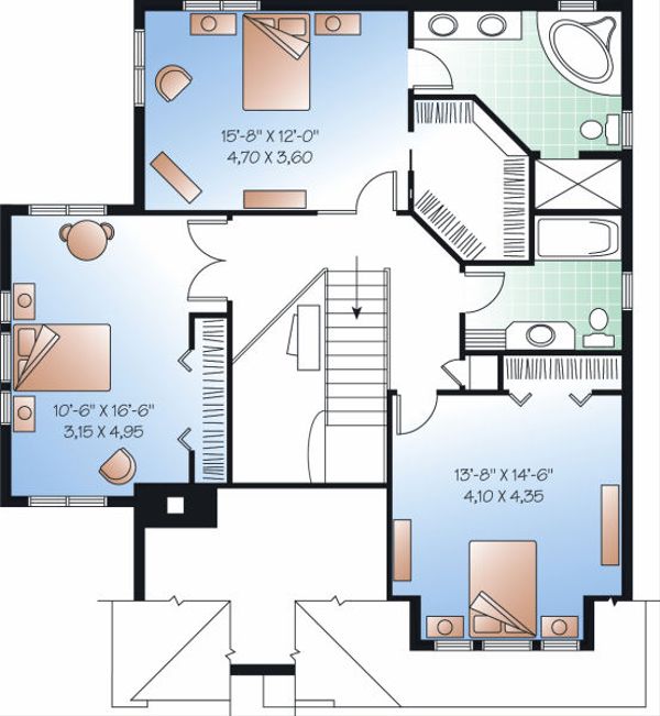 Home Plan - European Floor Plan - Upper Floor Plan #23-860
