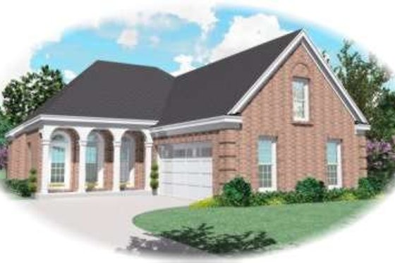 Exterior - Front Elevation for European House Plan #81-777 - 3 bed, 2.5 bath