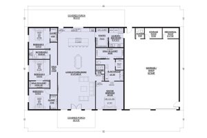 Floor Plan - Main Floor for Barndominium House Plan #1107-21 - 4 bed, 3 bath