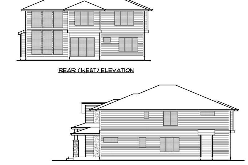House Blueprint - Exterior - Other Elevation 3 for Contemporary House Plan #1066-69 - 5 bed, 5 bath