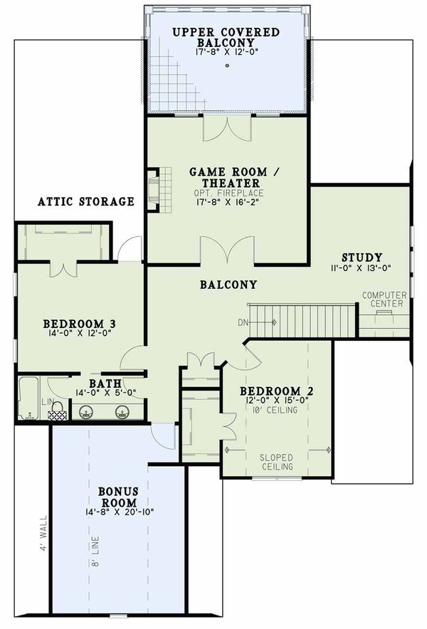 Home Plan - European Floor Plan - Upper Floor Plan #17-2597