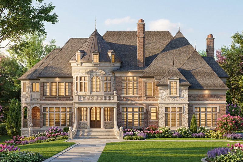 Home Plan - Exterior - Front Elevation 3 for Country House Plan #119-409 - 5 bed, 4 bath