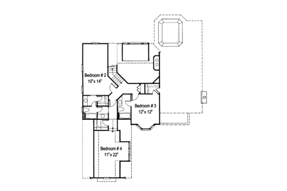 Floor Plan - Upper Floor for European House Plan #429-22 - 4 bed, 3.5 bath
