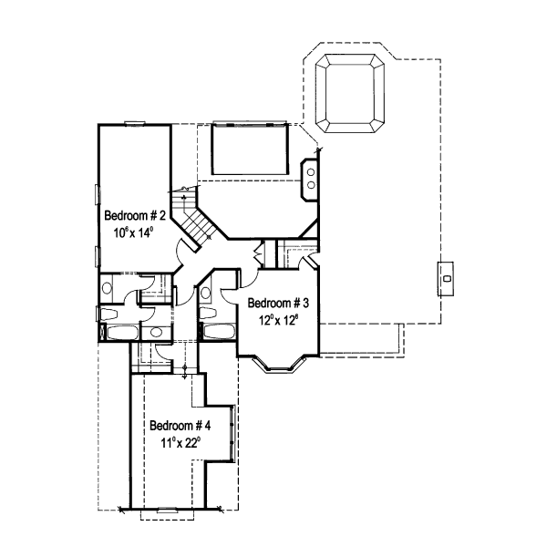 European Floor Plan - Upper Floor Plan #429-22