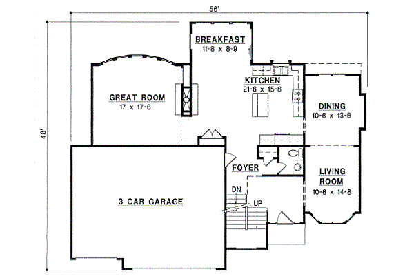 Traditional Floor Plan - Main Floor Plan #67-544