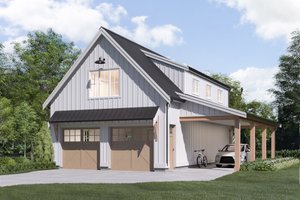 Exterior - Front Elevation 3 for Farmhouse House Plan #1114-10 - 2 bed, 1 bath