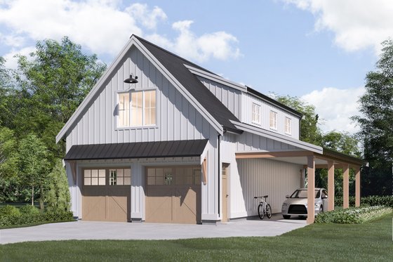 Exterior - Front Elevation 3 for Farmhouse House Plan #1114-10 - 2 bed, 1 bath