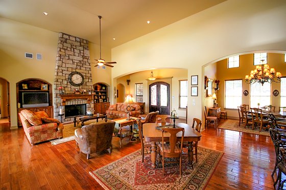 Interior - Family Room for Prairie House Plan #80-211 - 4 bed, 4 bath