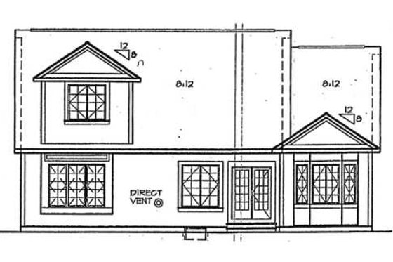 Exterior - Rear Elevation for Traditional House Plan #312-462 - 4 bed, 2.5 bath