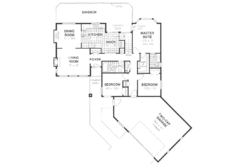 Dream House Plan - Floor Plan - Main Floor for European House Plan #18-9246 - 3 bed, 2 bath