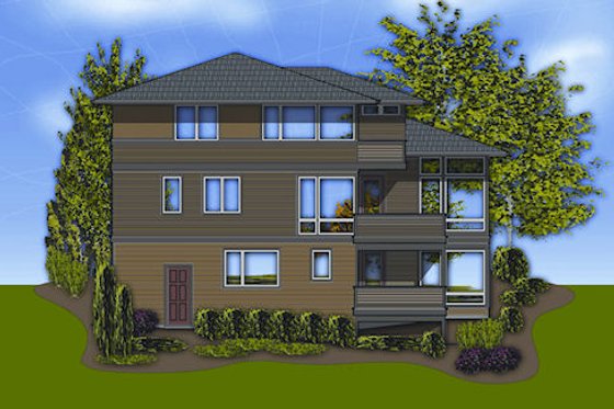 Exterior - Rear Elevation for Modern House Plan #48-247 - 4 bed, 3.5 bath