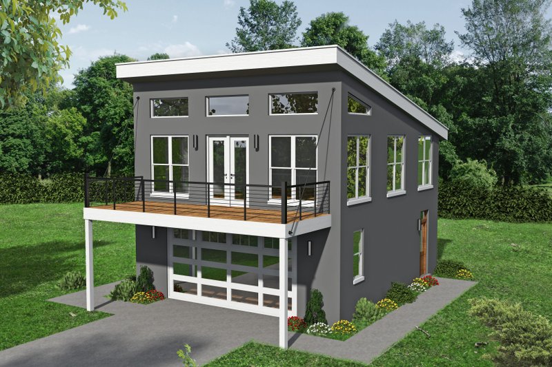 House Blueprint - Contemporary Exterior - Front Elevation Plan #932-1395