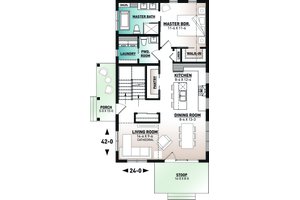 Floor Plan - Main Floor for Cottage House Plan #23-2736 - 3 bed, 2.5 bath