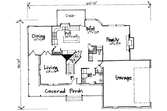 Floor Plan - Main Floor for Country House Plan #308-228 - 5 bed, 2.5 bath