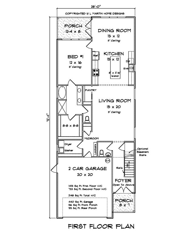 House Blueprint - Traditional Floor Plan - Main Floor Plan #513-2205