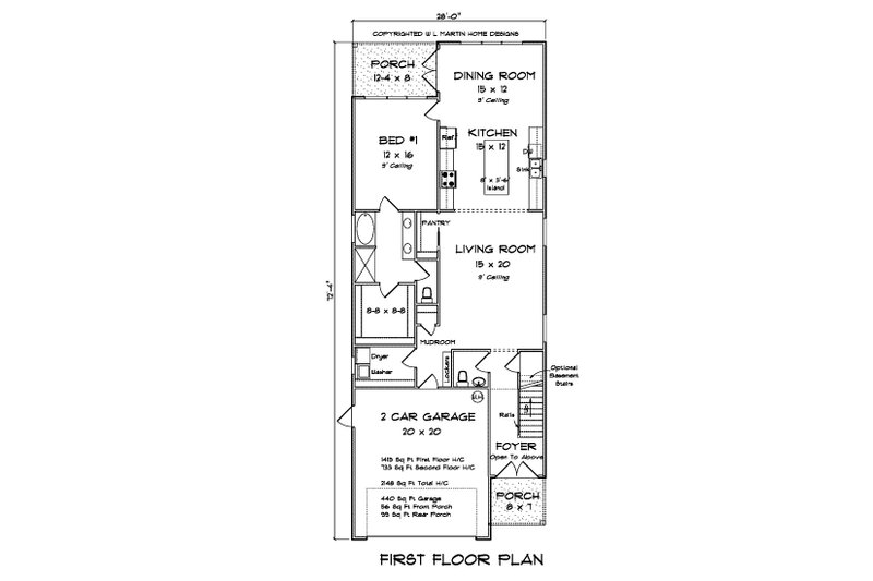 Home Plan - Floor Plan - Main Floor for Traditional House Plan #513-2205 - 3 bed, 2.5 bath