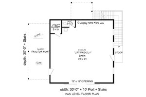 Floor Plan - Main Floor for Country House Plan #932-870, 1.5 bath