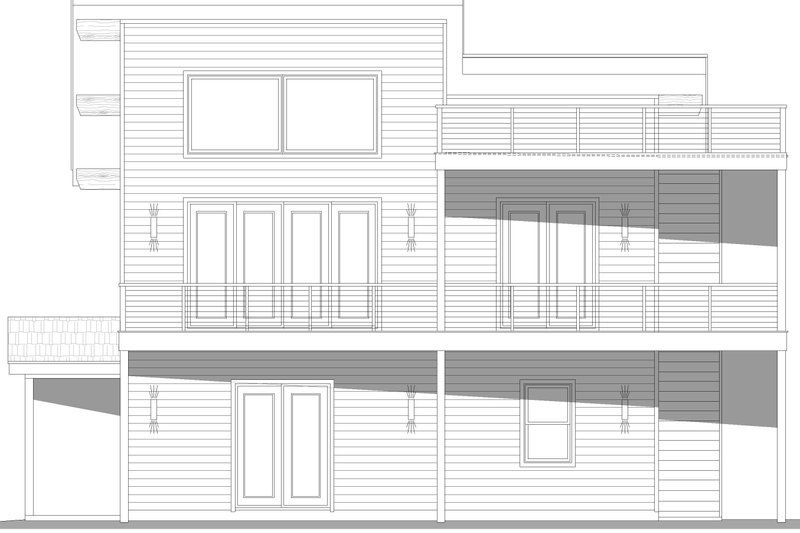 House Blueprint - Exterior - Front Elevation 5 for Contemporary House Plan #932-1334 - 3 bed, 2.5 bath