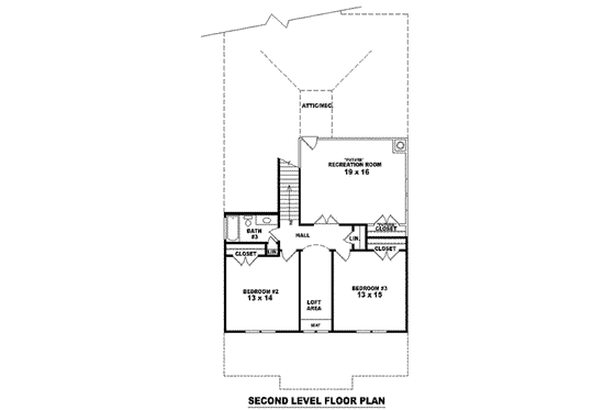 Floor Plan - Upper Floor for Bungalow House Plan #81-952 - 3 bed, 3 bath