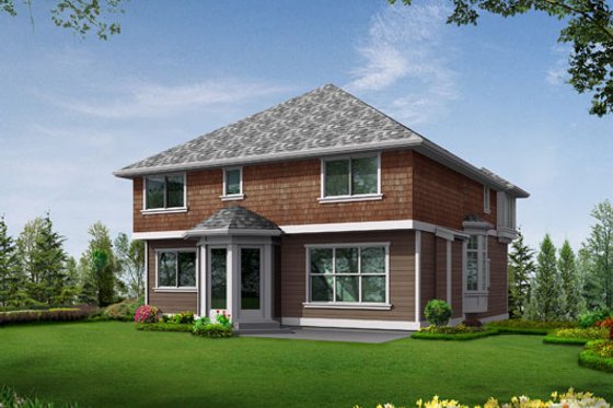 Exterior - Rear Elevation for Traditional House Plan #132-140 - 3 bed, 2.5 bath