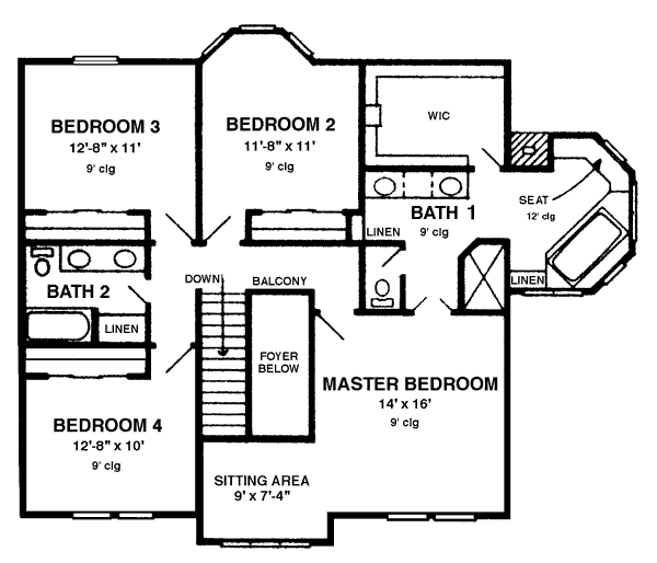 Home Plan - Victorian Floor Plan - Upper Floor Plan #410-361