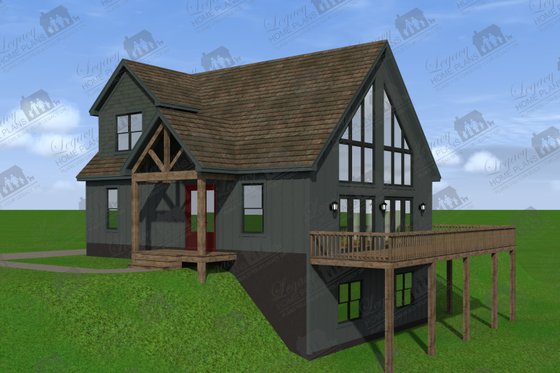 Exterior - Front Elevation 3 for Country House Plan #932-203 - 3 bed, 2 bath